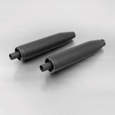 2 X Custom Exhaust, Stainless Black, Plug-In Catalytic Converter Set 2 Pcs. End Cap Straight End 2 Pcs. Stainless Chrome