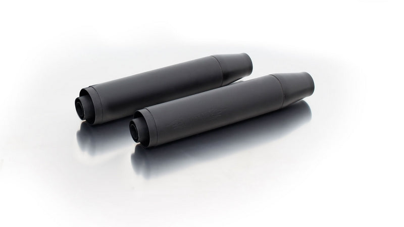 2X Custom Exhaust Stainless Black End Cap Straight End 2 Pcs. Stainless Chrome Connecting Tube Incl. Euro 4 Cat. 2 Pcs., EC Homologation