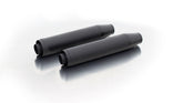 2X Custom Exhaust Stainless Black End Cap Straight End 2 Pcs. Stainless Chrome Connecting Tube Incl. Euro 4 Cat. 2 Pcs., EC Homologation