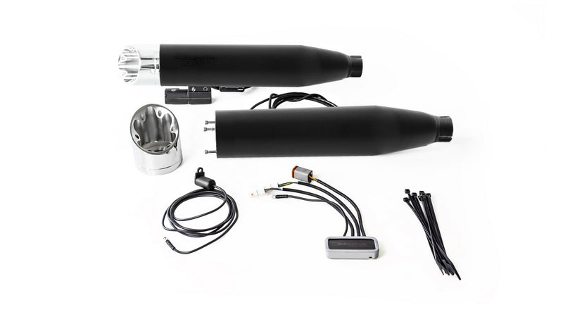 2 X Custom Slip-On Exhaust Ø 90 mm Incl. Cat., Asc, Stainless Black, Endcap Short Cut V1 2 Pcs., Alloy Chrome