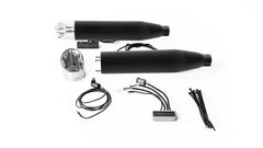 2 X Custom Slip-On Exhaust Ø 90 mm Incl. Cat., Asc, Stainless Black, Endcap Short Cut V1 2 Pcs., Alloy Chrome