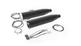 2 X Custom Exhaust Slip-On Ø 90 mm Incl. Cat. Asc, Stainless Black, Endcap Short Cut V1 2 Pcs., Alloy Chrome