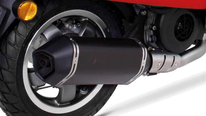 Sportexhaust, Complete System No Cat. Incl. Heat Shield, Stainless Black, 65 mm, Without EC Approval