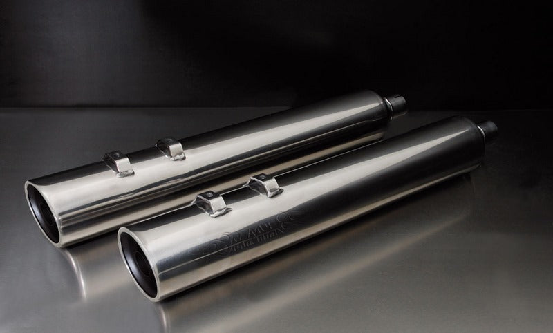 Custom Exhaust Slash Cut Muffler Ø 102 mm 4'', With Ecs-System, Chrome, Eg/Abe/Eec