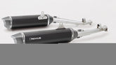 Black Hawk, Slip On Muffler Left/Right Incl. Connecting Tube, Stainless Black, EC Approval, 54 mm