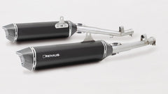 Black Hawk, Racing Slip On Sport Exhaust Left/Right Sport Exhaust System Incl. Connecting Tube And Removable Sound Inserts, Stainless Black, Without EC Homologation