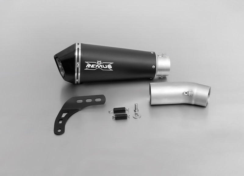 Hypercone, Slip On Muffler With Connecting Tube, Stainless Black , 65 mm