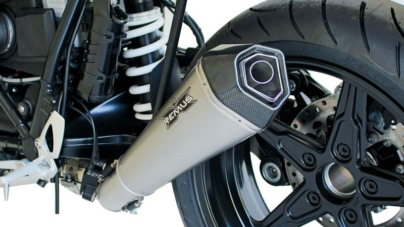 Hypercone, Racing Slip On Muffler With Connecting Tube Low To Mount With Sozius Footpegs, Titanium, Without EC Homologation