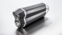 Slip On Muffler With Connecting Tube Incl. Carbon Heat Protecting Shield, Stainless Black, 65mm, Incl. EC Homologation