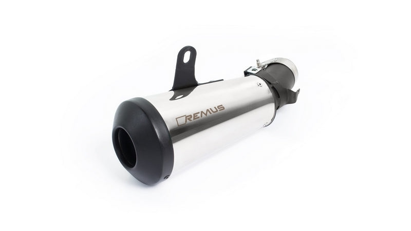 Classic Sport, Slip On Muffler Sport Exhaust, Endcap Black-Chrome, Stainless Matt, EC Homologation