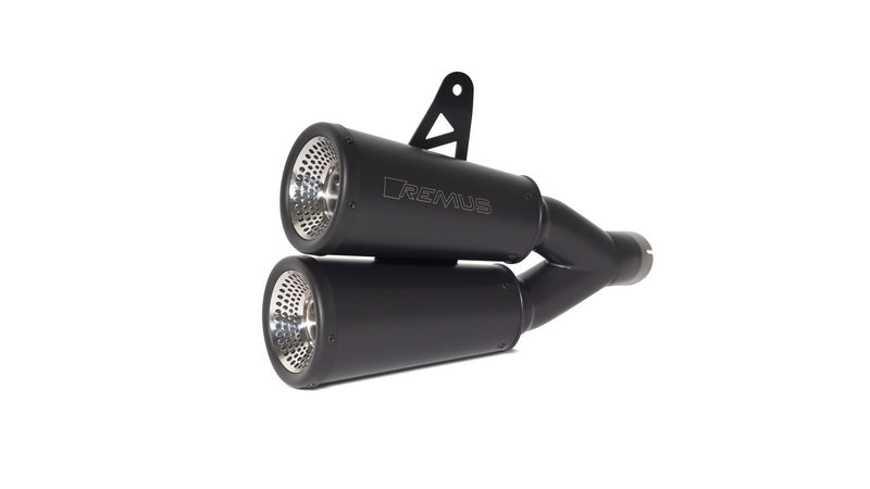 Vertical: Racing Slip On Silencer With Removable Sound Insert, Stainless Black, No EEC- Approval