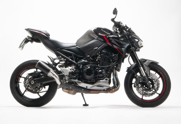 Boostr, Slip On Sport Exhaust, Stainless Black, Connection Tube Incl. Carbon Heatshield
