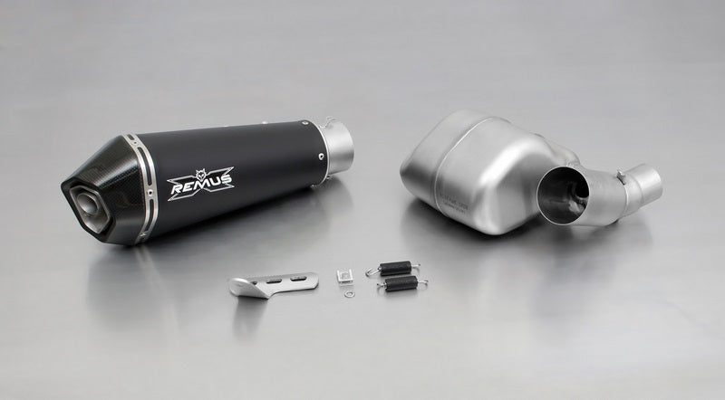 Hypercone, Slip On Muffler With Front Silencer, Stainless Black