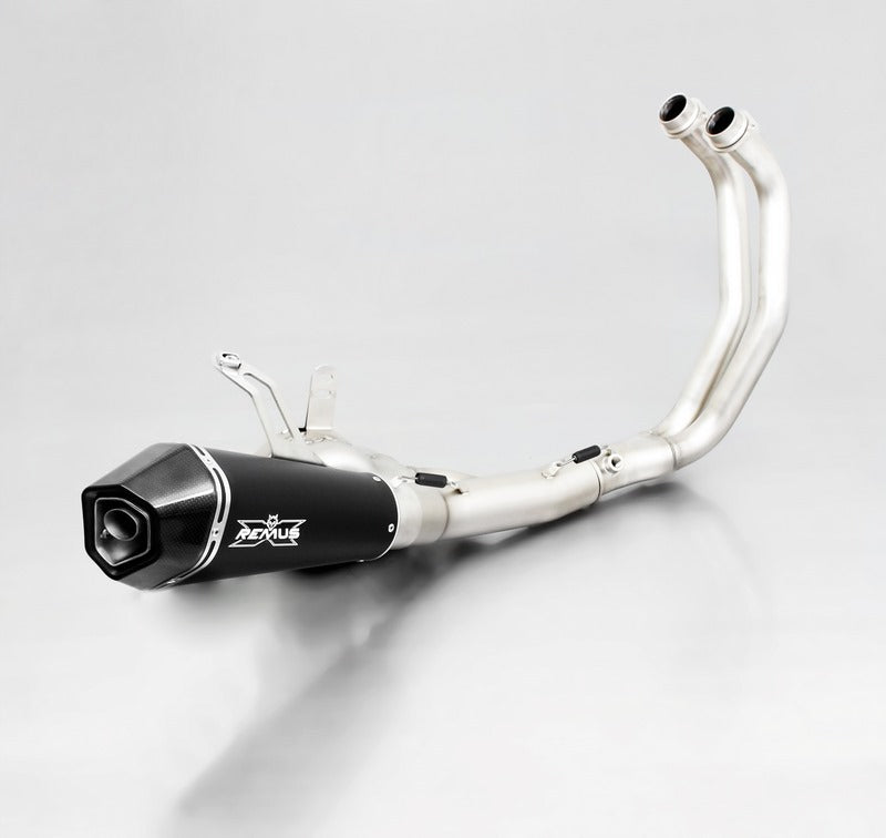 Hypercone, Complete System Header, Front Muffler And Rear Muffler, Stainless Black, EEC, 65 mm