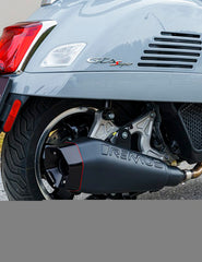 Stainless Black Sport Exhaust, Machined Aluminium Endcap, Silver Coated, Header With Catalytic Converter, Incl. EC Type Approval, Powerring Black