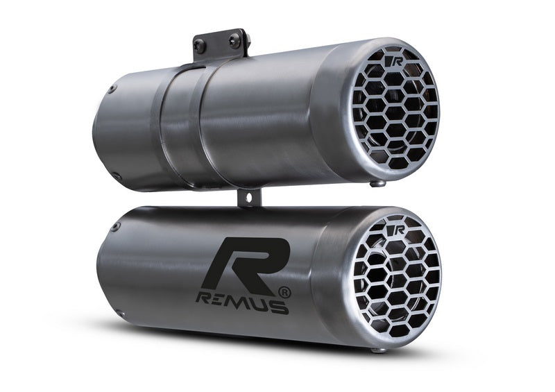 Slip-On Double Mesh Sport Silencer, Stainless Brushed, Connection Tube, Incl. Ece Type Approval