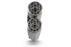 Slip-On Double Mesh Sport Silencer, Stainless Brushed, Header With Catalytic Converter, Incl. EC Type Approval