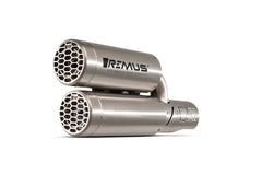 Slip-On Double Mesh Sport Silencer, Stainless Brushed, Header With Catalytic Converter, Incl. EC Type Approval