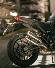 Double Mesh Racing Exhaust, Stainless Brushed, Connection Tube, Incl. Ece Type Approval