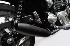 Racing Slip On Tapered Muffler Sport Exhaust, Left/Right Ø 84 mm, No Catalytic Converter, Stainless Black, No EC- Approval