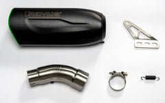 Slip On Nxt Racing Sport Exhaust, Stainless Black With Green, Connection Tube Racing