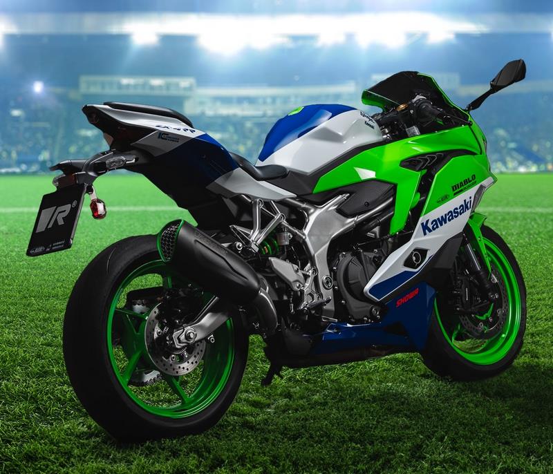 Slip On Nxt Racing Sport Exhaust, Stainless Black With Green, Connection Tube Racing