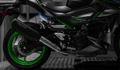 Slip On Nxt Sport Exhaust, Stainless Black With Green, Connection Tube Without Catalysator