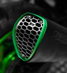 Slip On Nxt Sport Exhaust, Stainless Black With Green, Connection Tube Without Catalysator