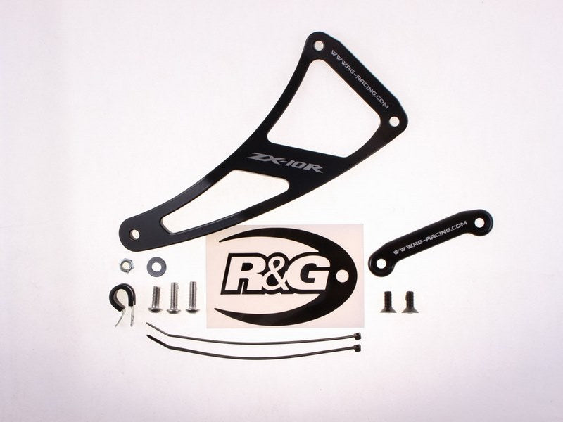 R&G Racing Exhaust Hanger + Rear Footrest Blanking Plate, Black | EH0047BKA