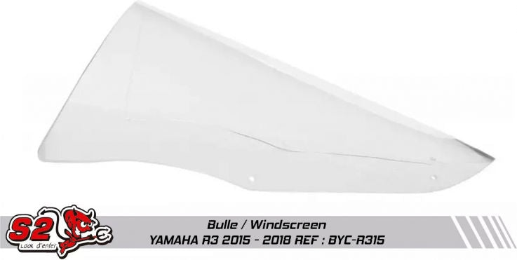 S2-Concept Double bubble screen racing for Yamaha R3 2015 / 2018 | BYC-R315