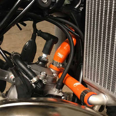 Samco Sport KTM 150 EXC TPI 2020 - 2021 3 Piece Thermostat Bypass Samco Sport Silicone Radiator Coolant Hose Kit | KTM-121-OR