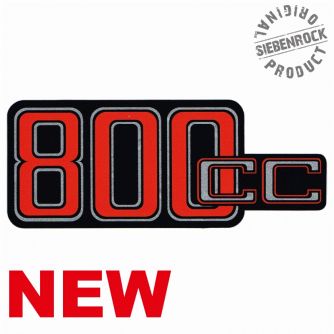 Siebenrock Sticker ''800Cc'' For Battery Cover , Red / Black On Silver. | 4663266