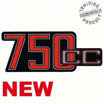 Siebenrock Sticker ''750Cc'' For Battery Cover , Red / Black On Silver. | 4663327