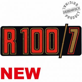 Siebenrock Sticker ''R 100/7'' For Battery Cover, Red / Black On Gold. | 5114000