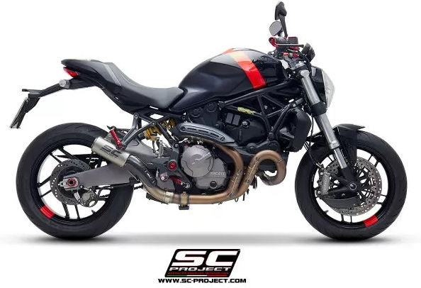 Sc Project Ducati Monster 821 (2018 - 2021) Cr -T Muffler, Titanium, With Full Titanium Link Pipe | D25A-T38T