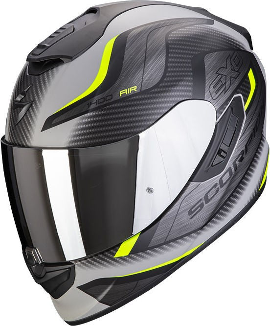 Scorpion Exo Full Face Helmet 1400 Air Attune Grey Yellow | 14-298-300