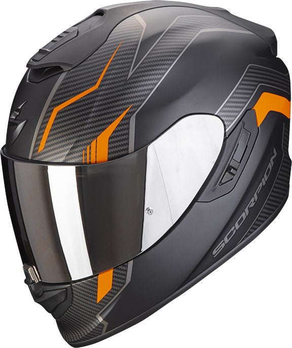 Scorpion Exo Full Face Helmet 1400 Air Fortuna Black Orange | 14-341-168