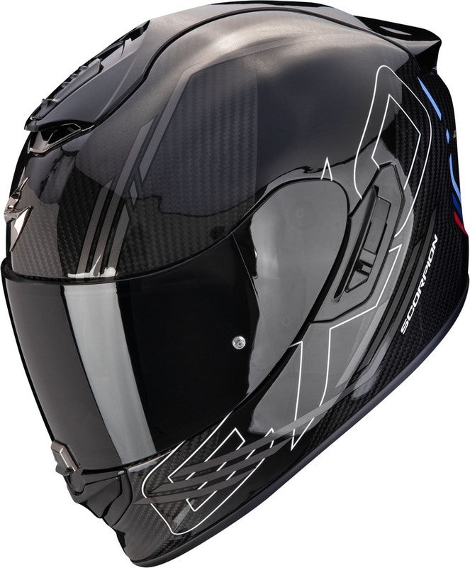 Scorpion Full Face Helmet Exo 1400 Evo 2 Carbon Air Reika Black-Silver-Blue | 140-432-322