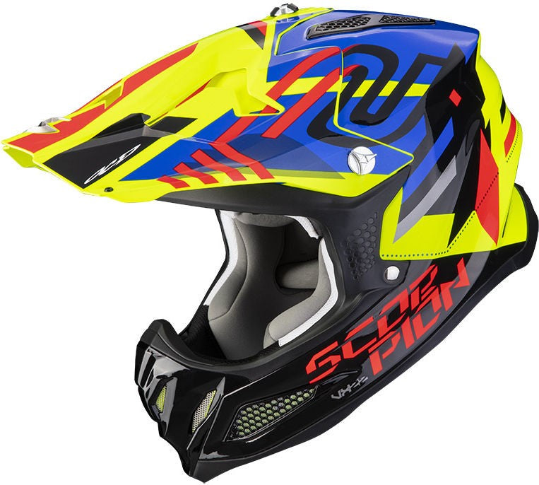 Scorpion Exo Offroad Helmet Vx-22 Air Neox Yellow Blue Red | 32-378-298