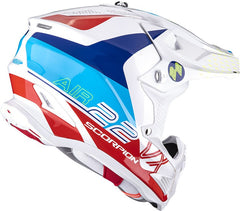 Scorpion Exo Offroad Helmet Vx-22 Air Ares White Blue Red | 32-379-236