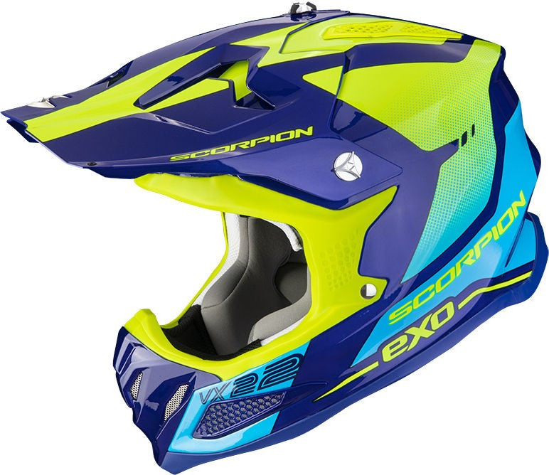 Scorpion Exo Offroad Helmet Vx-22 Air Attis Blue Yellow | 32-380-203
