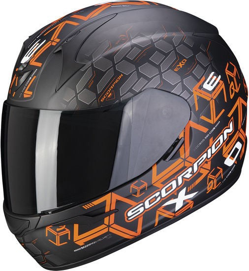 Scorpion Exo Full Face Helmet 390 Cube Black Orange | 39-356-168