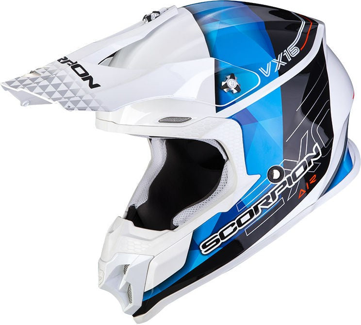 Scorpion Exo Offroad Helmet Vx-16 Air Gem White Blue | 46-201-74