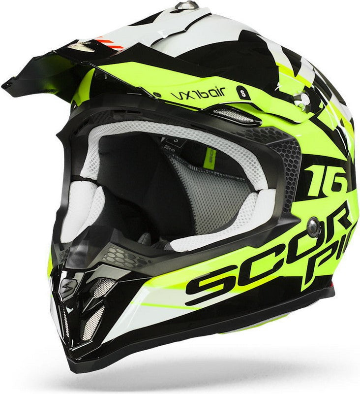 Scorpion Exo Offroad Helmet Vx-16 Air X Turn Black Yellow Fluo | 46-332-229