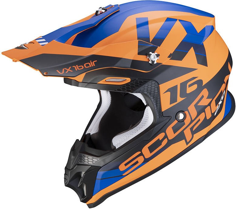 Scorpion Exo Offroad Helmet Vx-16 Air X Turn Orange Blue | 46-332-274