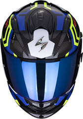 Scorpion Exo Full Face Helmet 491 Spin Black Blue Yellow | 48-370-191