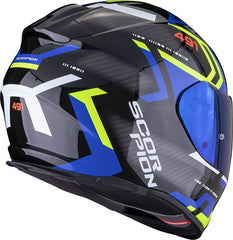 Scorpion Exo Full Face Helmet 491 Spin Black Blue Yellow | 48-370-191