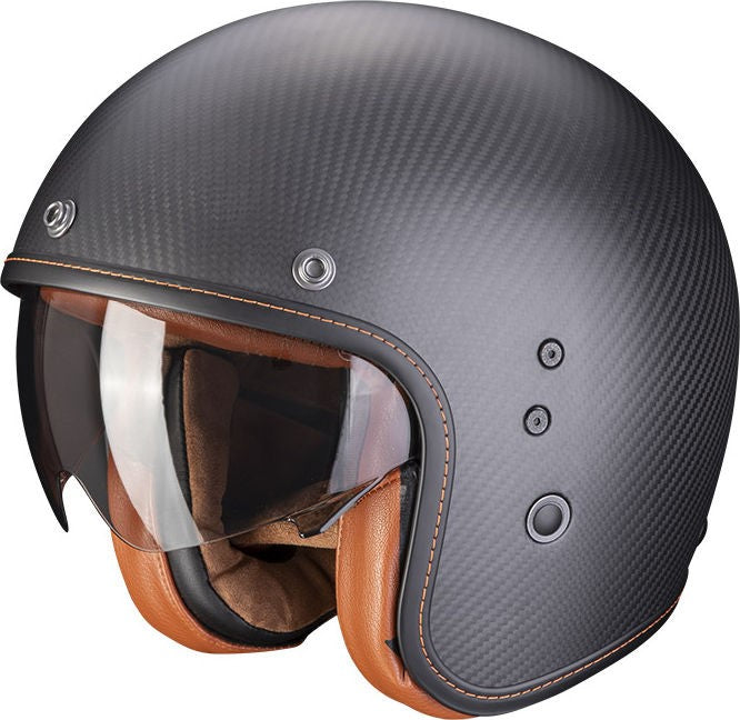 Scorpion Exo Jet Helmet Belfast Evo Carbon Solid Black Matt | 78-261-10