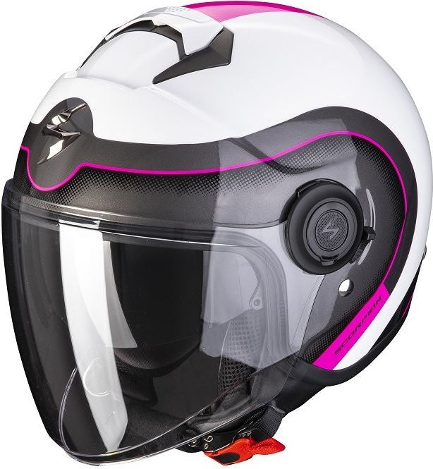 Scorpion Exo Jet Helmet City Roll White Pink | 83-390-169