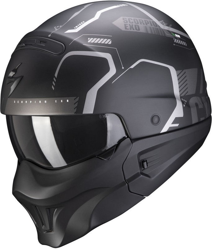 Scorpion Exo Modular Helmet Combat Evo Ram Black Silver | 85-337-159